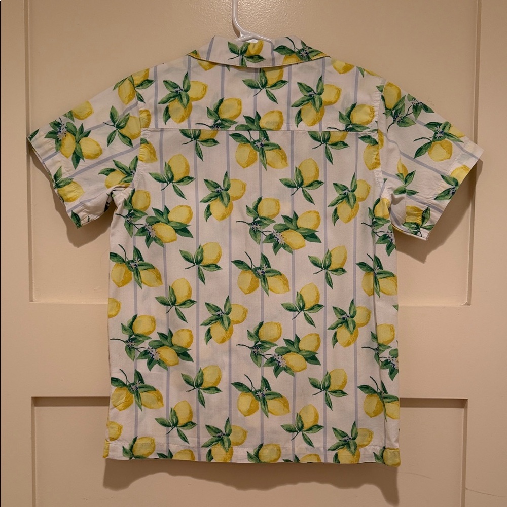 Janie and Jack Boys Size 6 Lemon Print Button Down Shirt Resort Easter Spring - Picture 6 of 8